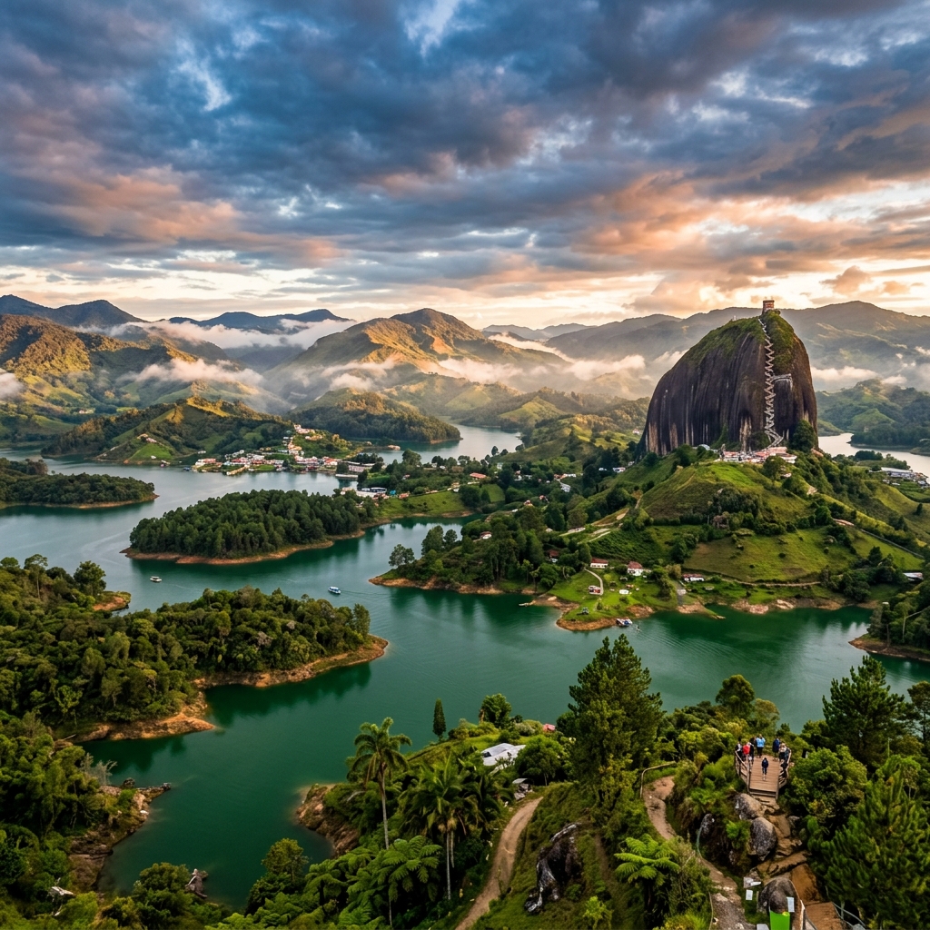 Embalse del Peñol y Peñón de Guatapé en el Oriente Antioqueño